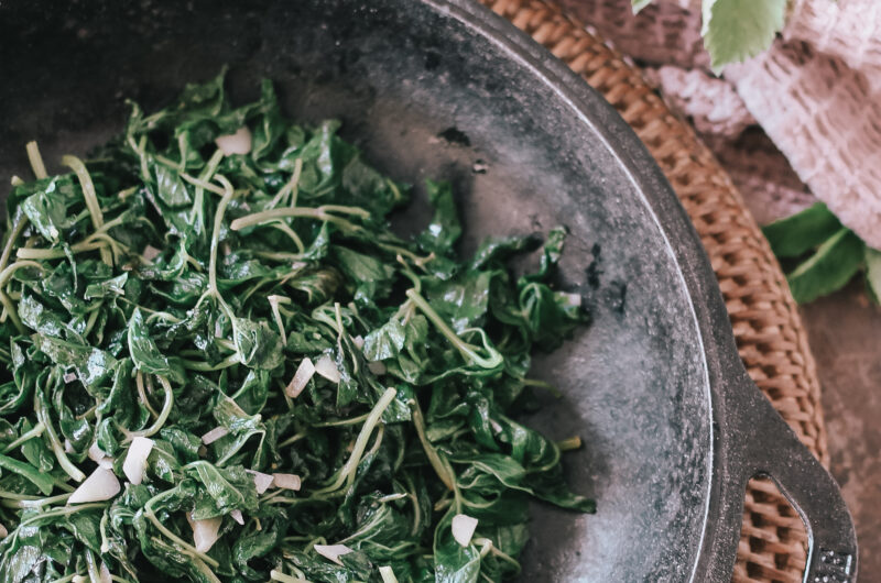 Sautéed ground elder with garlic